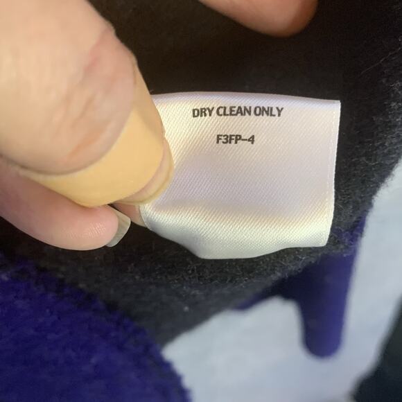 Eileen Fisher Merino Wool Long Sleeve Midnight Blue Blazer Jacket Size L Petite - Picture 10 of 13